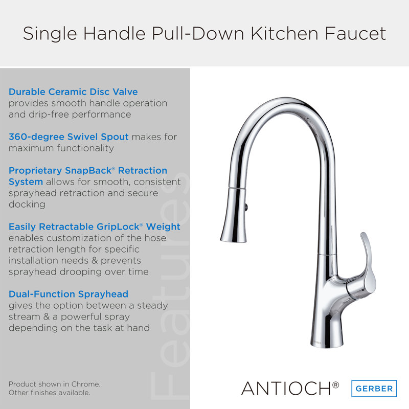 Gerber Antioch Pull Down Kitchen Faucet Wayfair